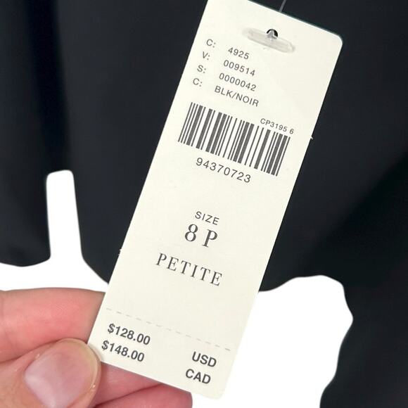 NWT Maeve Anthropologie Black Bow Halter Pinafore Mini Dress Womens Petite 8 - Picture 6 of 8